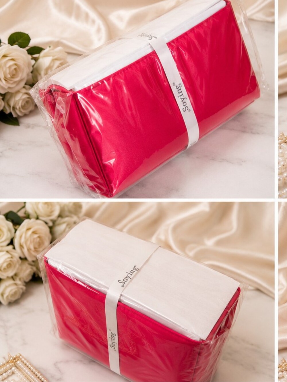 Luxury Satin Rose Red Organizer Insert for Louis Vuitton Speedy 30 I | Premium